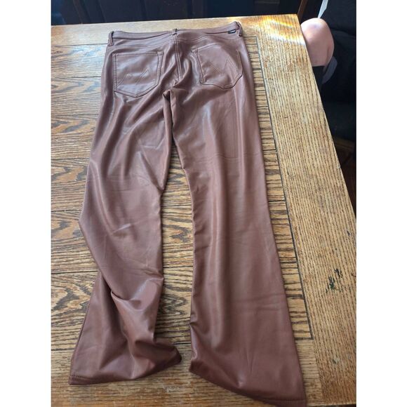 MOTHER The Insider Faux-Leather Ankle Flare Jeans in Faux Show Tortoise Shell sz - Picture 6 of 6